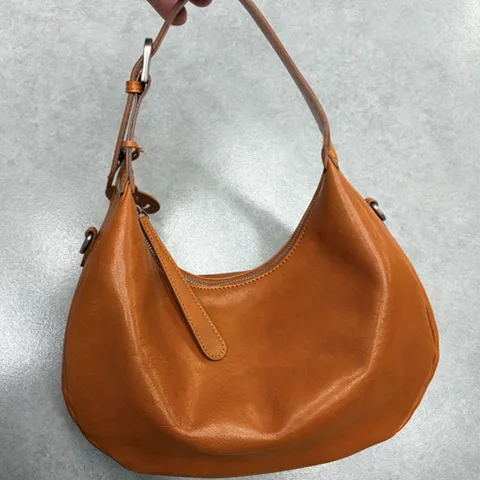 Borsa a Tracolla in Vera Pelle da Donna Retro Hobo Crossbody Borsa da Ascella Casual Chic