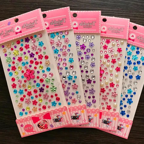 Cute Cartoon Rhinestone Stickers For Kids Glitter Acrylic Crystal Diamond Gems 3D Stickers Princess Reward DIY Decorative Craft Sheets