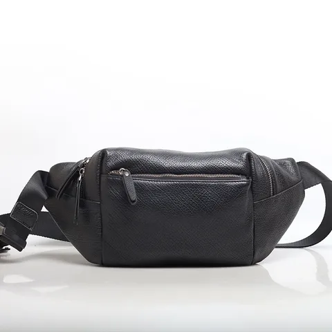 Borsa da Petto in Vera Pelle da Uomo Borsetta a Tracolla Casual con Tasche Multiple Marsupio Vintage da Viaggio Moda Urbana