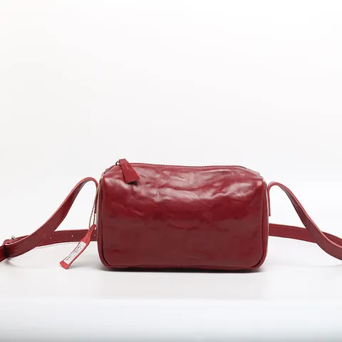 Borsa a Tracolla da Donna in Vera Pelle Retro Vintage Pelle di Vacchetta Borsa Cuscino Casual Crossbody Moda