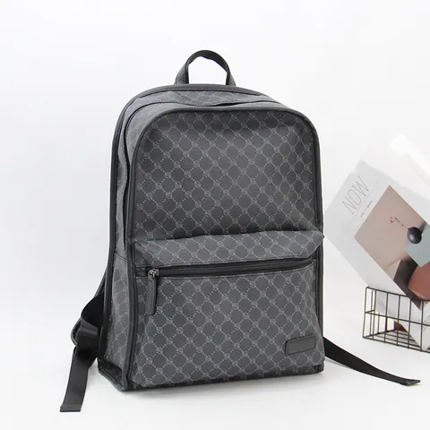 Men Casual Waterproof PU Leather Backpack Large Capacity Travel School Bookbag Vintage Plaid Laptop Backpack