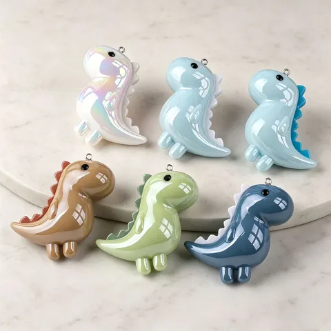 Mignon Dinosaure De Dessin Animé Porte Clés Charme Acrylique Dinosaure Pendentif Pour Sac Voiture Bijoux Accessoires