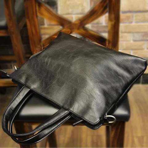 Borsetta da Lavoro in Pelle PU per Uomo Borsa per Laptop Casual Impermeabile Borsa da Commuter per Ufficio