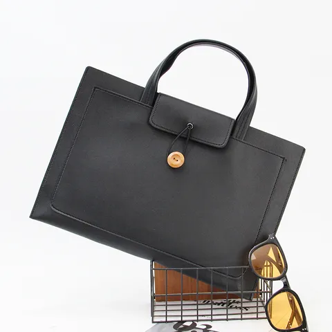 Men Slim Laptop Bag PU Leather Briefcase Business Commute Waterproof Computer Handbag Document Protection Sleeve