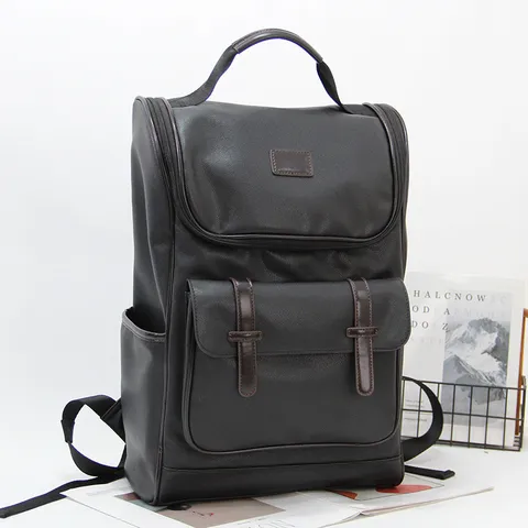 Casual Waterproof Anti-Theft Travel Backpack Unisex PU Leather Laptop Bag Large Capacity Fashion School Bag