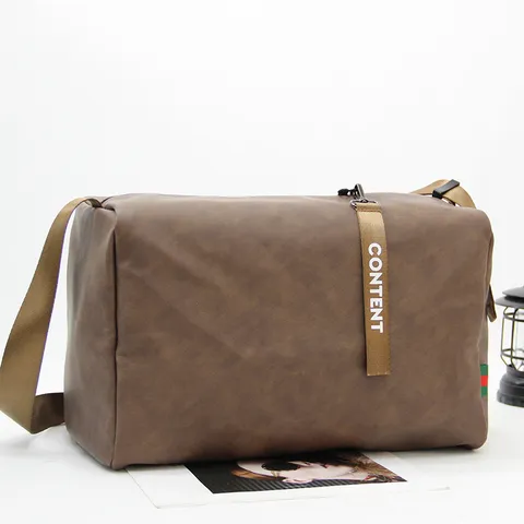 Men's PU Leather Shoulder Bag Large Capacity Waterproof Crossbody Bag Casual Business Travel Messenger Bag