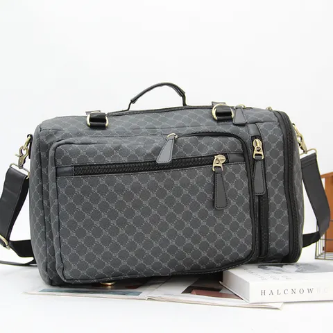 Men's Casual Plaid Backpack Large Capacity Travel Bag Business Laptop Backpack Wear-Resistant Bookbag