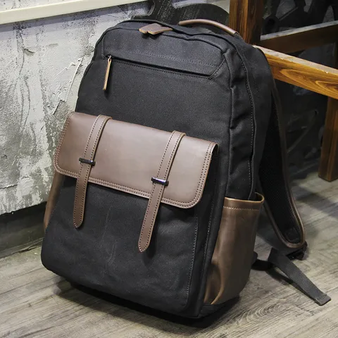 Men Casual Canvas Backpack Large Capacity Laptop School Bag Fashion Travel Business Bookbag Waterproof Casual Daypack