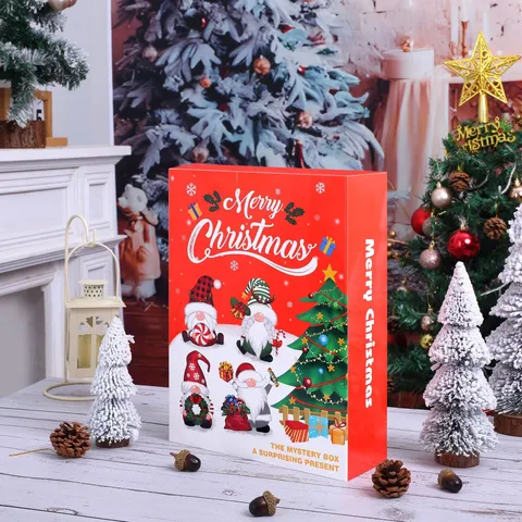 Christmas Gnome Advent Calendar Blind Box Festive Mystery Countdown Gift Box With Non-Woven Plush Pendant Ornaments For Holiday Home Decor