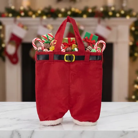 Weihnachten Weihnachtsmann Hose Weinflaschenbeutel Festliche Süßigkeiten Geschenk Handtasche Halter Feiertag Esstisch Haus Deko Orimente