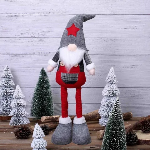 Muñeca Gnomo de Navidad Escandinavo Piernas Largas Telescópicas Peluche Figurita Decorativa Adornos para Hogar Hotel Centro Comercial Fiesta Decoración