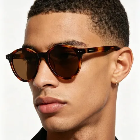 Retro Ronde Gepolariseerde Zonnebril Voor Heren Dames UV400 Bescherming Klassiek Kunststof Frame Rijbril Outdoor Reizen Eyewear