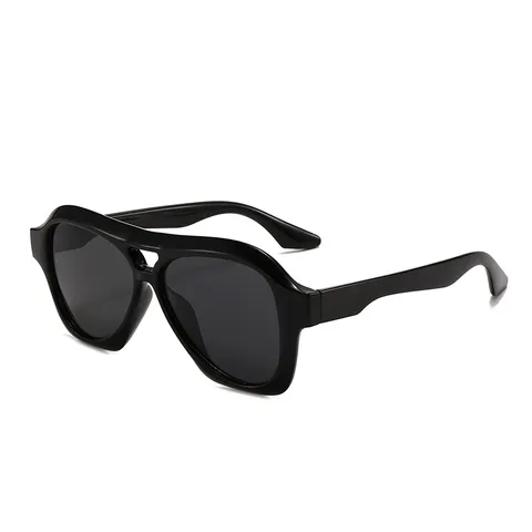 Lunettes de Soleil Aviateur Vintage pour Femmes Hommes Plastique Double Pont Pilot Lunettes de Soleil Protection UV400 Mode Quotidien Conduite Extérieur