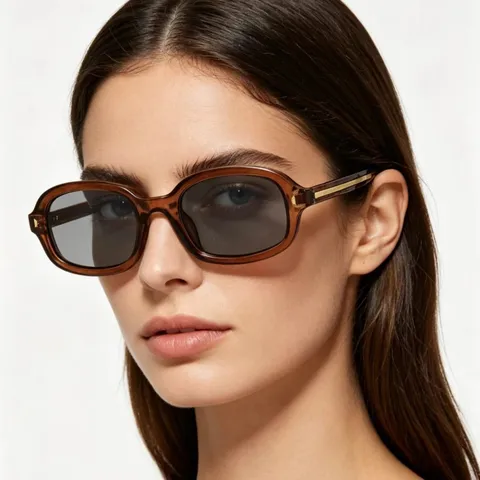 Occhiali da Sole Rettangolari Retrò Moderni Unisex Protezione UV400 Montatura in Plastica PC e Metallo Occhiali da Sole Quadrati Moda Outdoor