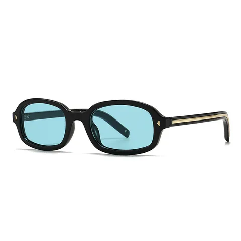 Occhiali da Sole Rettangolari Retrò Moderni Unisex Protezione UV400 Montatura in Plastica PC e Metallo Occhiali da Sole Quadrati Moda Outdoor