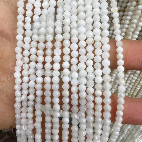 Natural Shell Beads Strand Round Mother of Pearl Loose Beads For DIY Necklace Bracelet Jewelry Making Accessories