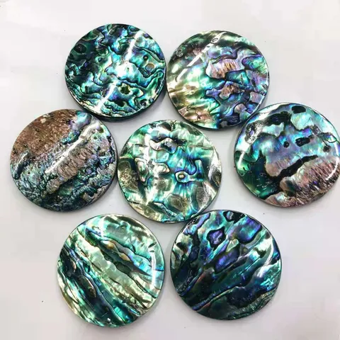 Natural New Zealand Abalone Shell Pendant Round DIY Jewelry Making Accessories Colorful Sea Shell Charm Craft Component