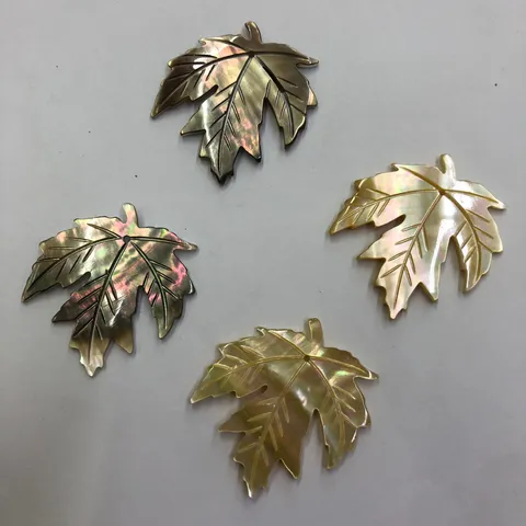 Natural Seashell Carved Leaf Pendant DIY Jewelry Accessories Shell Leaf Charms For Necklace Earring Handcraft Making