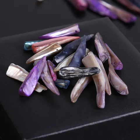 Natural Freshwater Shell Horn Pendants Irregular Dyed DIY Necklace Earring Phone Lanyard Jewelry Making Accessories