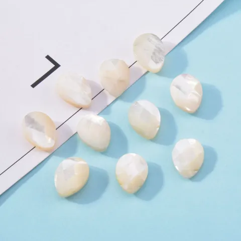 Natural Shell Teardrop Diamond Facet Loose Beads DIY Jewelry Making Accessories For Necklace Bracelet Craft
