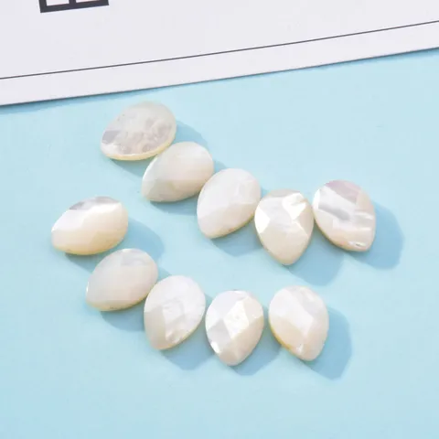 Natural Shell Teardrop Diamond Facet Loose Beads DIY Jewelry Making Accessories For Necklace Bracelet Craft