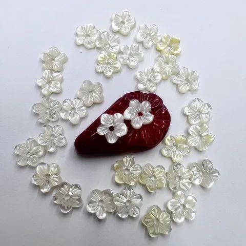 Natural White Mother Of Pearl Trochus Shell Flower Loose Beads DIY Handicraft Jewelry Accessories