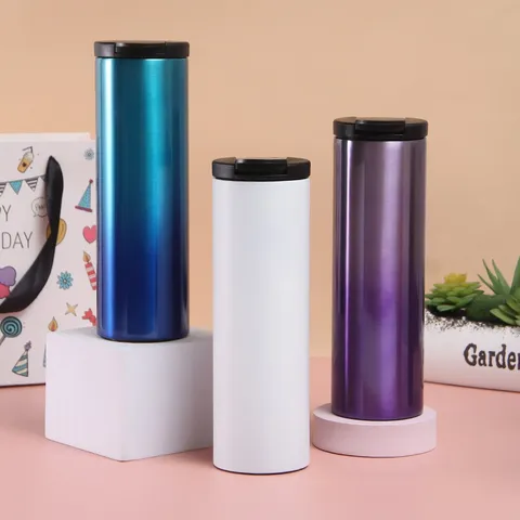 Termo de Acero Inoxidable 304 Moderno Minimalista Taza Portátil Degradada de Cuerpo Recto para Estudiantes Oficina Hogar