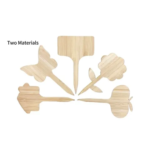 T-Shaped Wooden Bamboo Plant Labels Garden Markers Waterproof Plant Tags For Potted Plants Flowers Vegetables Herbs Succulents Garden Sign Stake