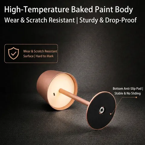 Lampe de Table en Métal Minimaliste Moderne Sans Fil Rechargeable Lampe de Bureau Led Gradation Tactile Veilleuse pour Bar Hôtel Chambre Café Décoration de Maison