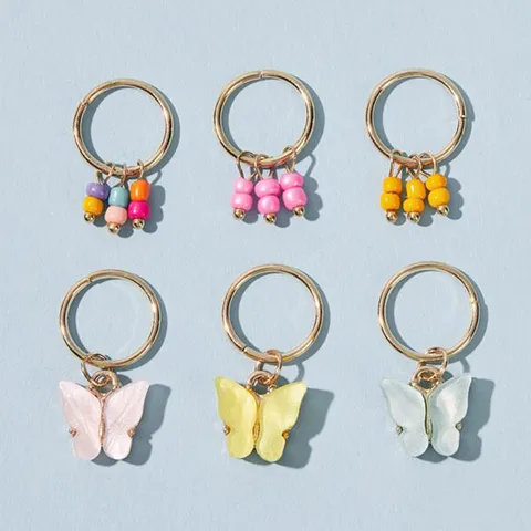 Legierung Schmetterling Anhänger Haarklammern Zöpfe Ringe Haarspangen Set Für Damen Süße Stern Charme Kopfschmuck Fotografie Haarschmuck
