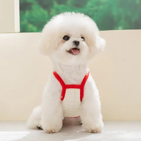 Cartoon Druck Haustier Hund Bekleidung Atmungsaktiv Nylon Elasthan Hund Schlingenweste Mit Geschirr D-Ring Kleine Welpen Katze Top