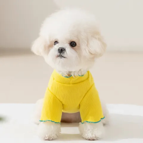 Summer Thin Ribbed Knit Pet Clothes Embroidery Small Dog Cat T-Shirt Two-legged Apparel Breathable Puppy Outfit