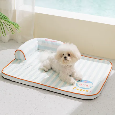 Cooling Latex Mat Pet Bed Dog Cat Sofa With Pillow Breathable Summer Sleeping Pad For Small Medium Large Pets
