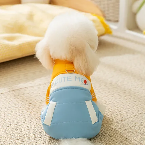 Pet Dog Winter Clothes Padded Warm Cotton Coat For Small Medium Dogs Cats Lion Dance Style Pet Jumpsuit Four-Legged Apparel Hoodies