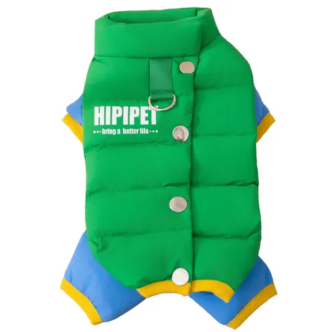 Winter Warm Dog Down Jacket Waterproof Windproof Four-Legged Pet Coat For Small Dogs Teddy Bichon Pomeranian Polyester Padded Apparel