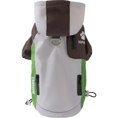 Wasserdichte Hunde Winterjacke Kontrastnähte Winddichter Haustier Mantel Mit Polarfleece Futter Kapuze Welpen Kleidung Rücken D-Ring Outdoor Mantel Kleine Mittlere Hunde