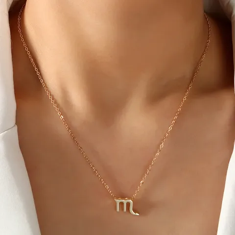 Mode Pendeln Legierung Zwölf Sternzeichen Anhänger Halskette Boxkette Galvanisiert Geometrischer Schmuck Für Damen Geschenk