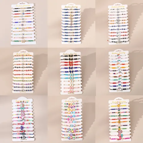 Damen Gewebte Perlenarmbänder Strass Legierung Tropföl Schmetterling Regenbogen Anhänger Verstellbarer Mode Schmuck