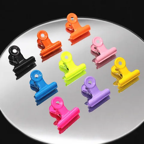Colorful Metal Binder Clips Assorted Candy Color Paper Clamps For Office School Stationery Document Bill Sorting