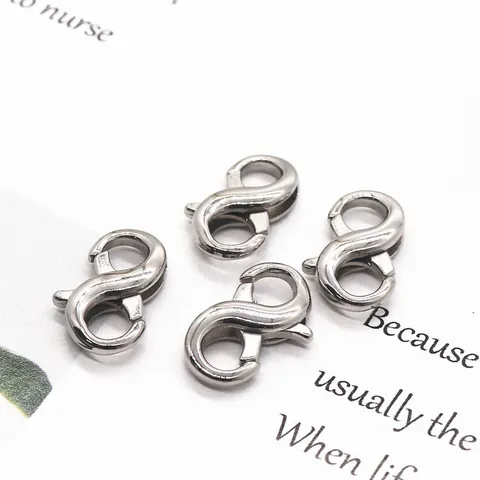 Stainless Steel Figure-Eight Spring Buckle Dual Open Connectors DIY Jewelry Findings Key Chain Accessories