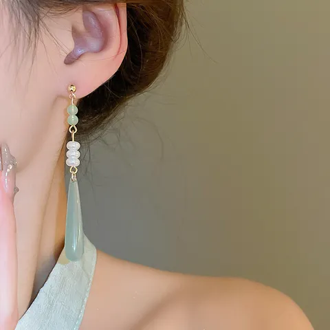 Orecchini a Goccia in Resina con Perle Artificiali in Stile Fresco Orecchini Lunghi Eleganti per Gioielli da Vacanza Donna