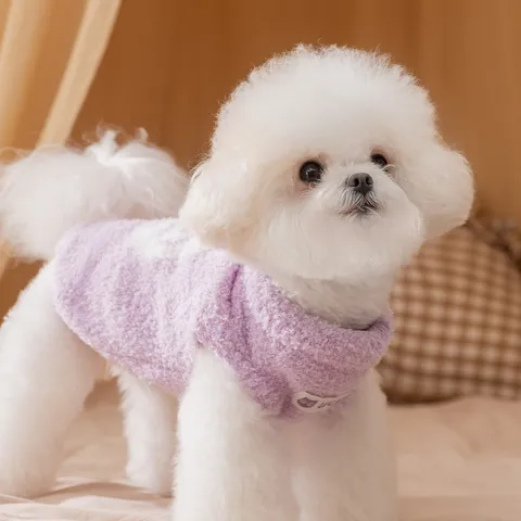 Pet Dog Cat Winter Warm Plush Sweater Vest Soft Macaron Color Sleeveless Puppy Kittens Clothes For Small Medium Dogs Cats
