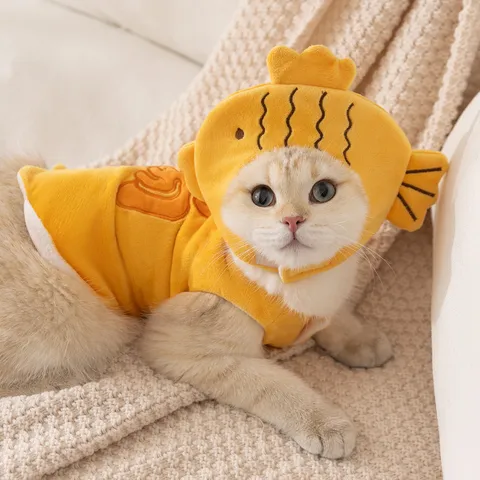 Taiyaki Hund Cosplay Kostüm Lustige Katze Weste Weiche Fleece Haustier Kleidung Warme Winter Verwandlung Outfit Für Kleine Hunde