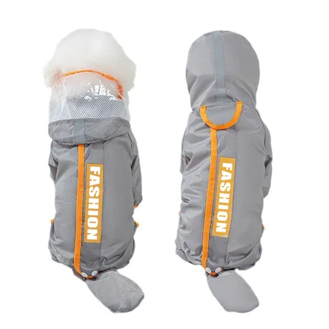 Imperméable Chien Animaux de Compagnie Couverture Totale Chiot Veste de Pluie Capuche Transparente Queue Manchon de Protection Pour Petits Chiens Teddy