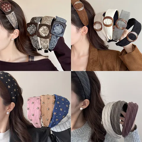Eleganter Stoff Stirnband Für Damen Minimalistisch Einfarbig Satin Textur Stirnband Herbst Winter Geometrisch Rund Haarreif Mode Haarschmuck Geschenk