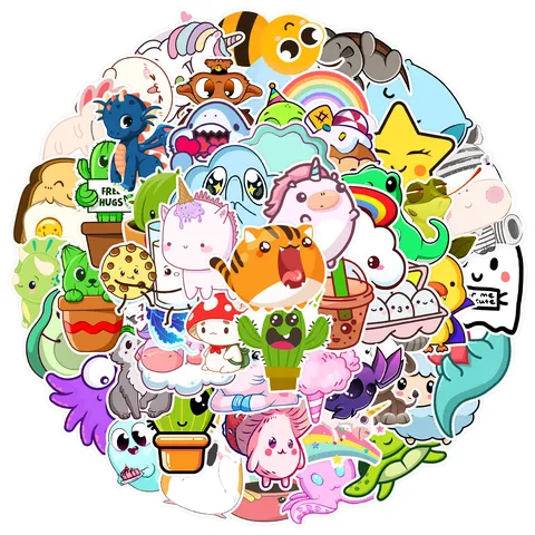 Autocollants De Dessin Animé Mignons Étanches En Vinyle Esthétiques Graffiti Sticker Pack Pour Ordinateur Portable Skateboard Valigi Bouteille D'Eau