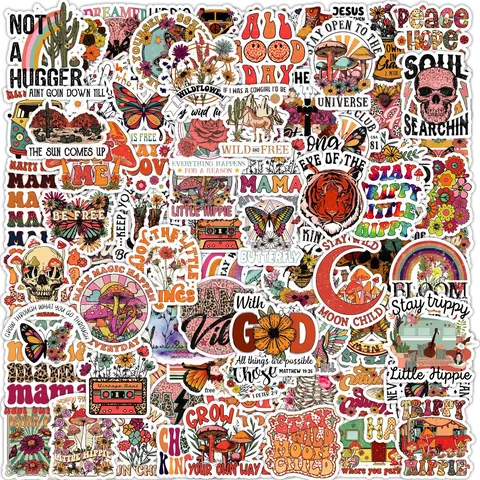 Autocollants De Graffiti Rétro Autocollants En Vinyle Imperméables Pack De Stickers Vintage Esthétiques Pour Ordinateur Portable Voiture