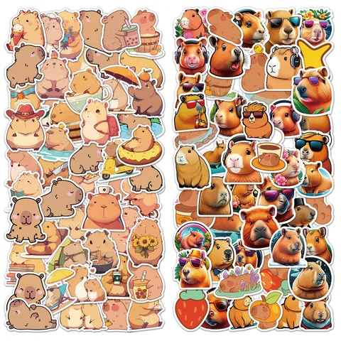 Cute Capybara Graffiti Stickers Waterproof Vinyl Decals For Luggage Water Bottle Laptop Notebook DIY Decoration