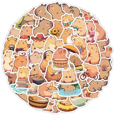 Cute Capybara Graffiti Stickers Waterproof Vinyl Decals For Luggage Water Bottle Laptop Notebook DIY Decoration