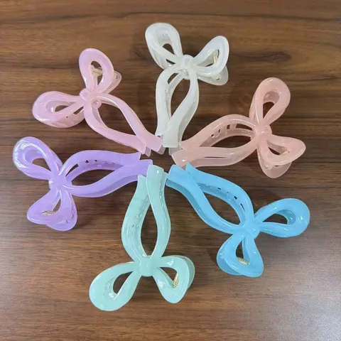 Pinzas de Garra para Pelo de Plástico con Lazo 3D Color Sólido Mate Antideslizante Accesorios para el Cabello para Mujeres Chicas